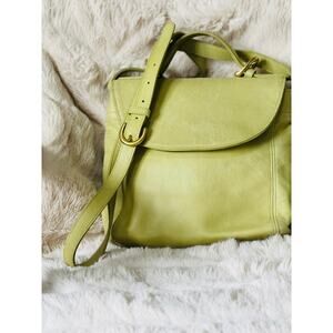 VINTAGE COACH LEGACY USA LEATHER CROSSBODY BAG 4158 IN LIME GREEN